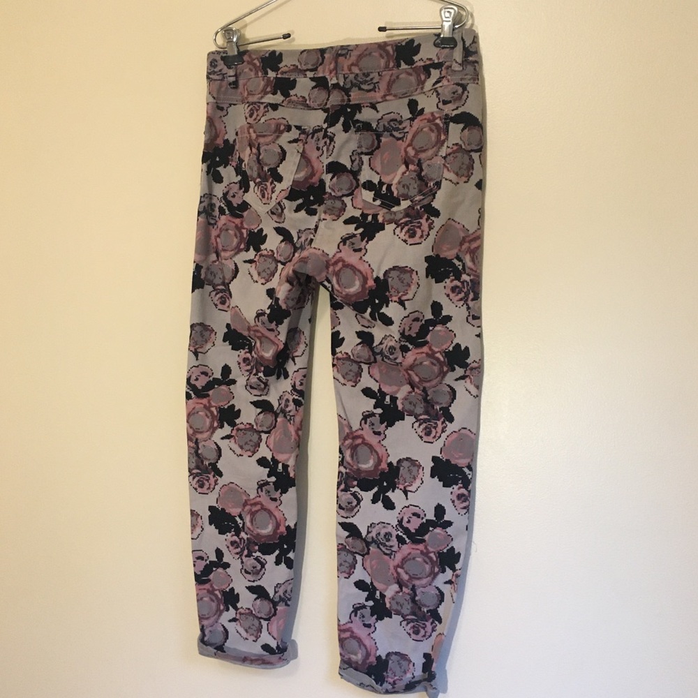 Dusty Pink Floral Skinny Jeggings